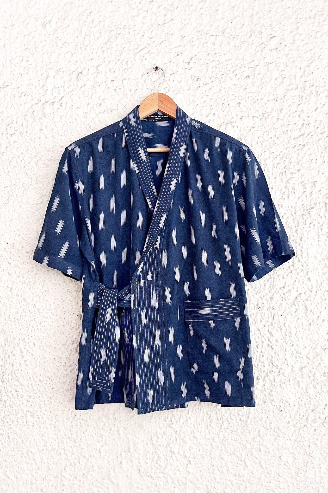Men's Kimono Wrap Shirt - Ikat