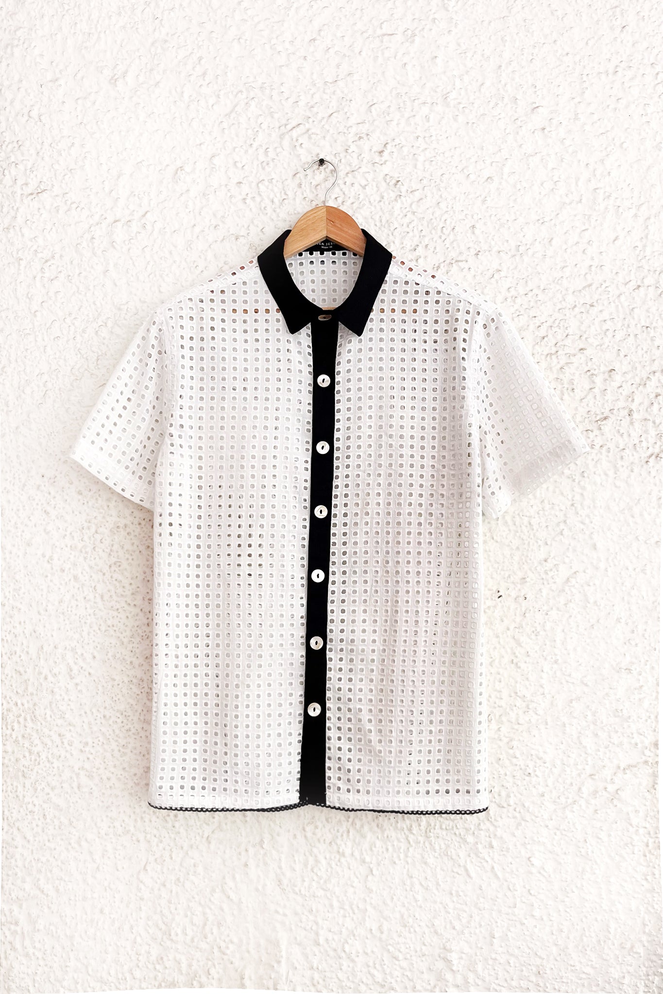 Women's Colour Block Shirt - Cotton Eyelet